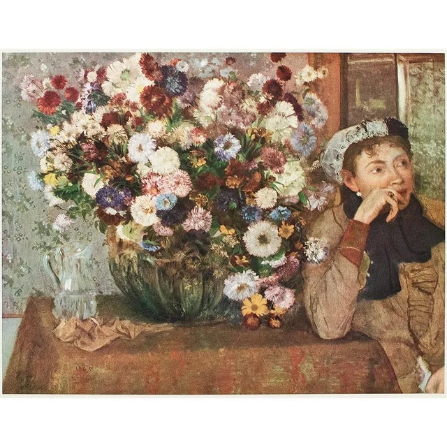 1950s After Edgar Degas, "Woman With Chrysanthemums" Full-Color Print For Sale - Image 9 of 10