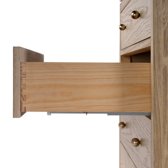 Nora 36 in. W Quartz and Wood Single Sink 3 Drawer Bathroom Vanity Set, Light Oak For Sale - Image 9 of 11