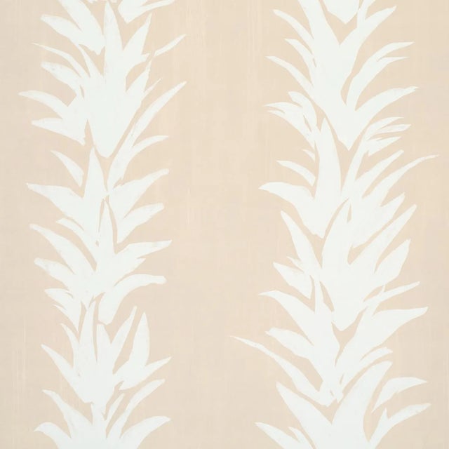 Schumacher x BACKDROP White Lotus Wallpaper in Sand For Sale