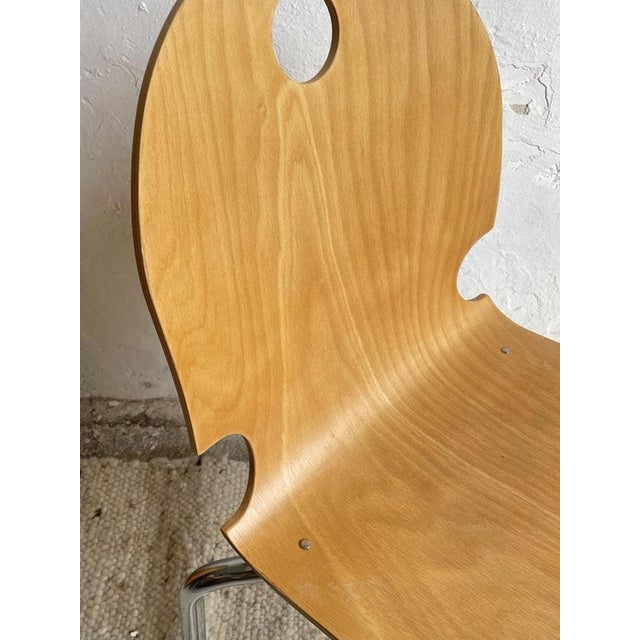 Mid-Century Modern Stacking Chair in Bentwood and Chrome, France, 1980s For Sale - Image 9 of 13