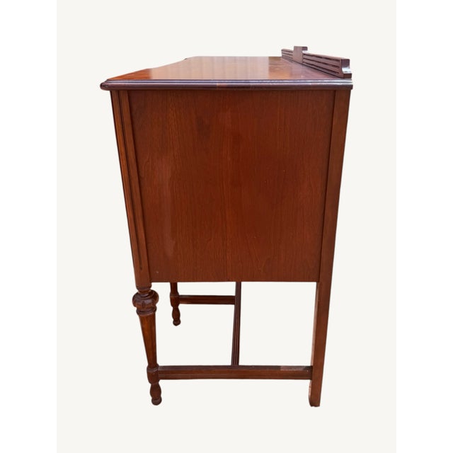 Antique 1920s Federal Hepplewhite Revival Walnut Buffet Sideboard Neoclassical For Sale - Image 11 of 16