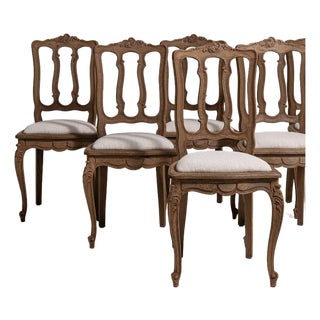19th Century France Louis XV Cream Wood Dining Chair For Sale