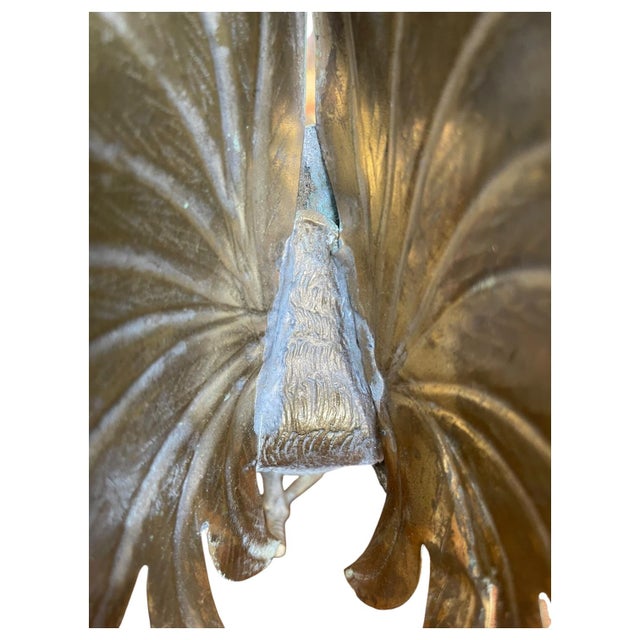 Brass Vintage Sculptural Rooster Figurine in Possibly Brass With Oversized Tail Feathers. For Sale - Image 8 of 10