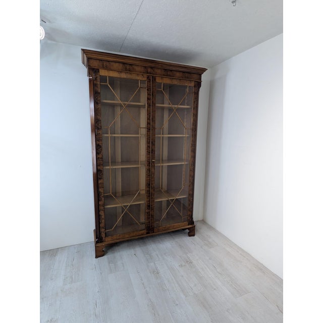 Antique Bookcase in Wood with Burl Finish, 1930s For Sale - Image 6 of 18