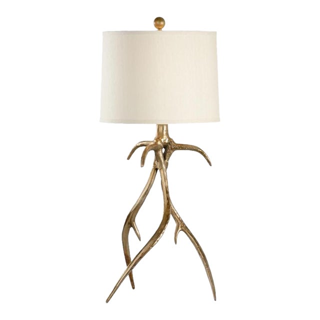 Wildwood Antler Hall Table Lamp - Brass For Sale