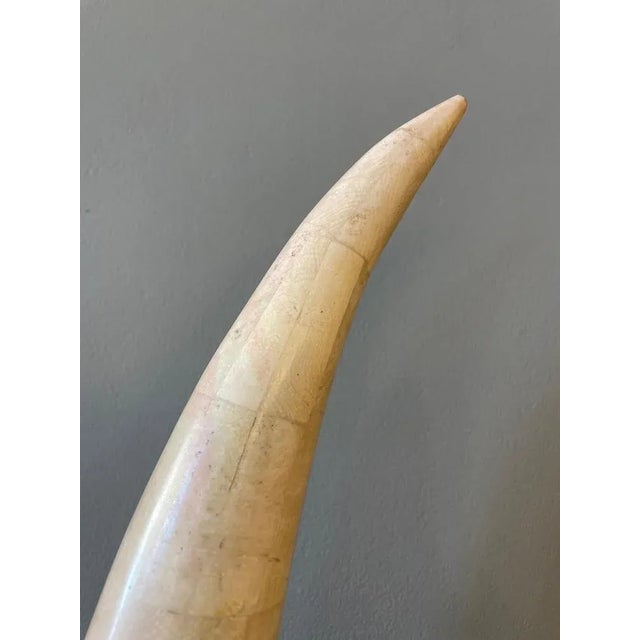 Tessellated Marble Faux Tusks, 1980s, Set of 2 For Sale - Image 4 of 9
