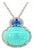Persian Turquoise Sapphire Diamond Necklace 17" 14k WG 19.03 TCW Certified For Sale