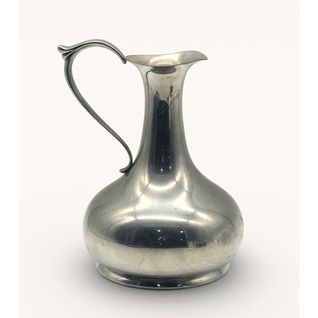 Traditional Signed Cartier Pewter Pitcher For Sale - Image 3 of 10