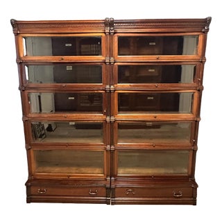 Mahogany Bookcase from Globe Wernicke, 1890s For Sale