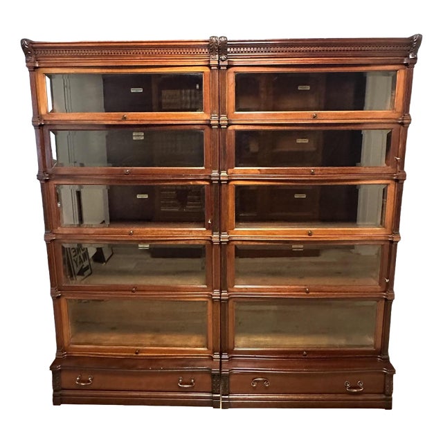 Mahogany Bookcase from Globe Wernicke, 1890s For Sale