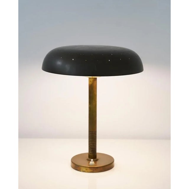 Black Swedish Modern Table Lamp in Brass by Boréns, 1940s For Sale - Image 8 of 9