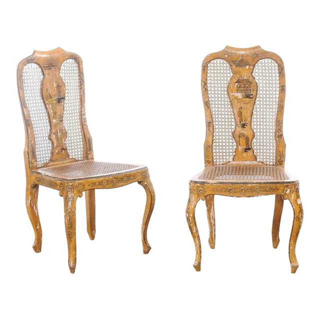 18th Century Vintage Italian Side Chairs - a Pair For Sale