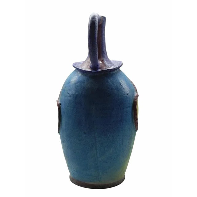 Anthropomorphic Glazed Ceramic Vase from C.A.S. Vietri, Italy, 1950s For Sale - Image 4 of 11