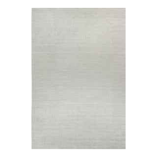2010s Rug & Kilim’s Plain Modern Rug in Solid Silver-Gray Tone-on-Tone - 12x18 For Sale