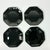 1980s Post Modern French Arcore Black Glass Octagonal Salad Plates - Set of 4. For Sale - Image 10 of 11