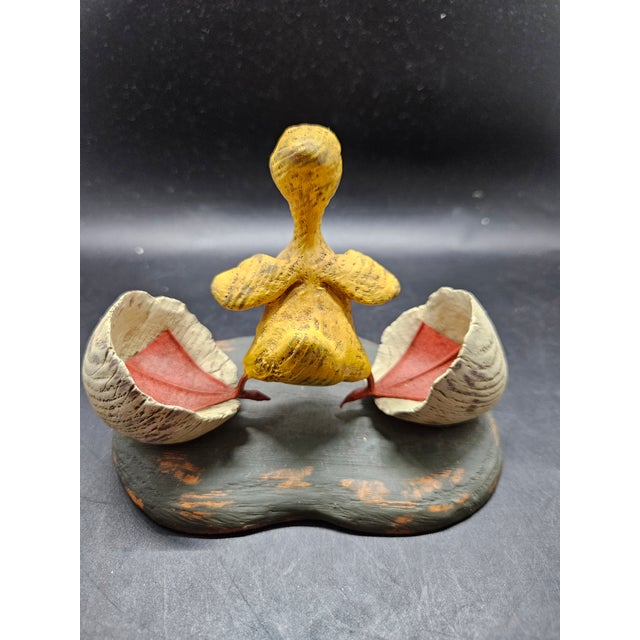 VTG 2000 American Chestnut Folk Art Duck Figurine, Artist Peter Bretz For Sale - Image 4 of 6