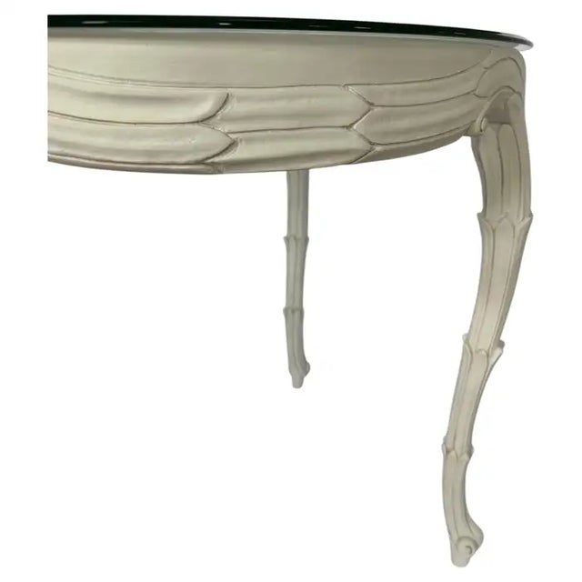 Serge Roche Palm Regency Round Center Entry Hall Game Dining Table Serge Roche Plaster Style For Sale - Image 4 of 12