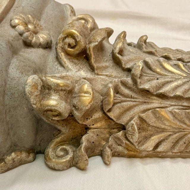 Alabaster Vintage Monumental Neoclassical Corinthian Wall Bracket in Bespoke Gustavian Finish - Newly Painted For Sale - Image 8 of 12
