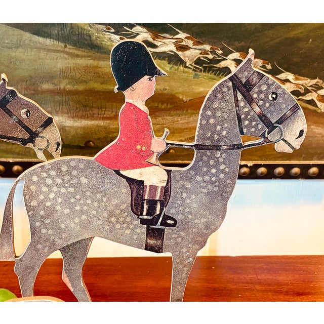 Folk Art Rare English Equestrian Folk Art Figures, C. 1930s — Set of Three For Sale - Image 3 of 6