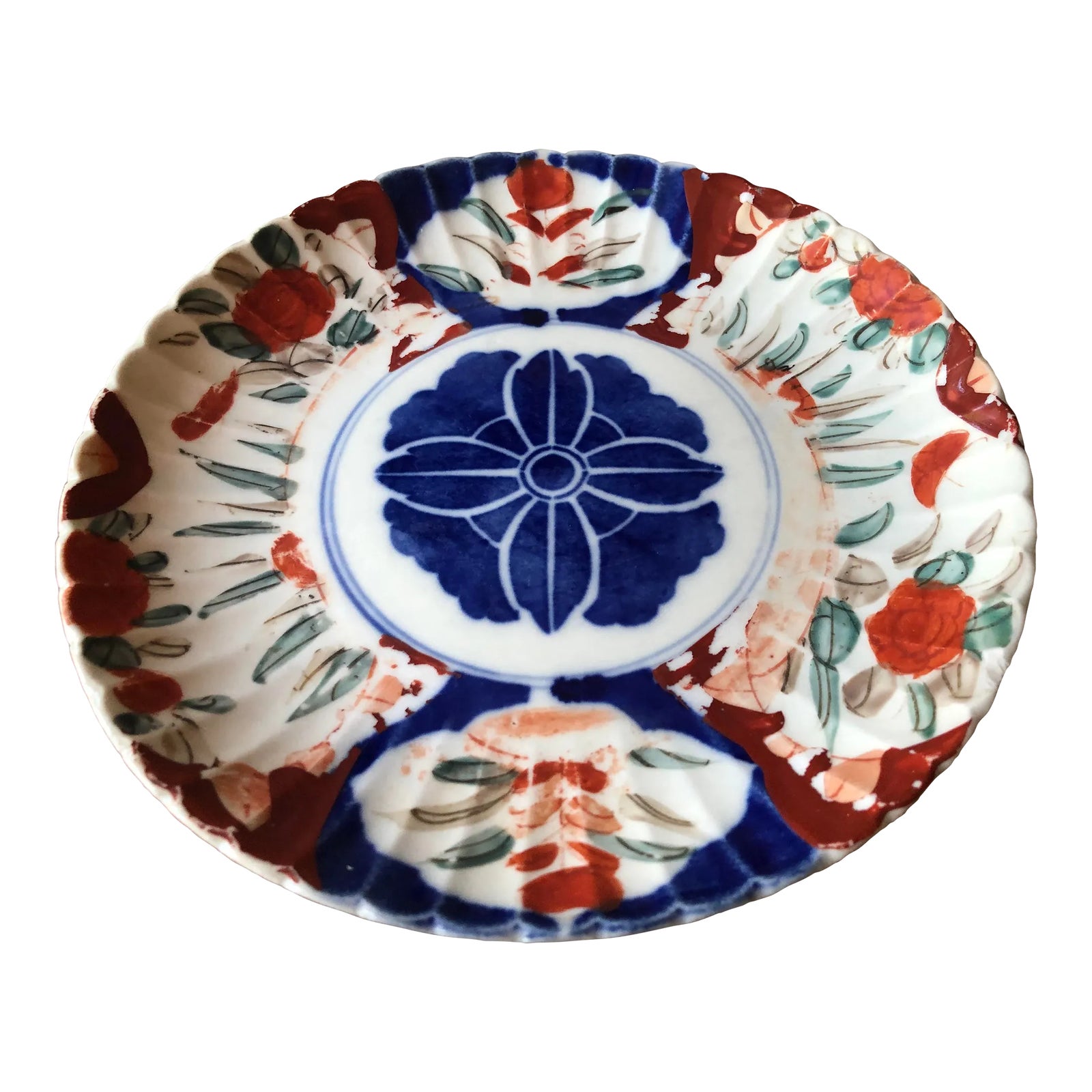 18th-19th Century Antique Japanese Imari Scalloped Rim Plate | Chairish