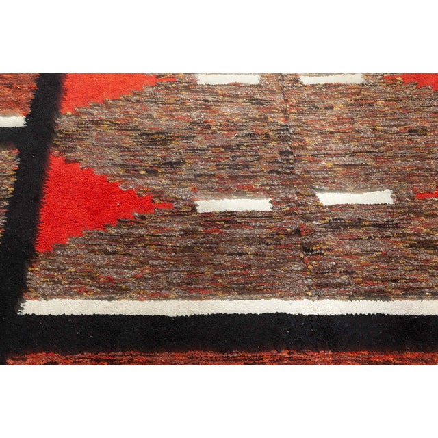 Mid 20th Century Doris Leslie Blau Mid-20th Century Vintage Swedish Red Rag Rug For Sale - Image 5 of 9