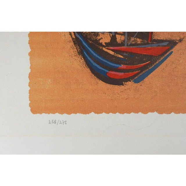 Mid-Century Modern Vintage Mid Century Modern Abstract Ships Lithograph For Sale - Image 3 of 5