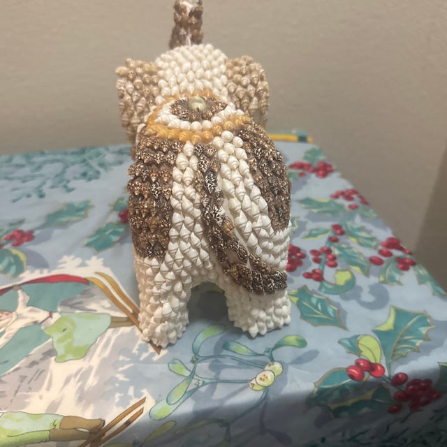 Mid-Century Whimsical Sea Shell Encrusted Lucky Elephant Folk Art Sculpture For Sale - Image 10 of 12