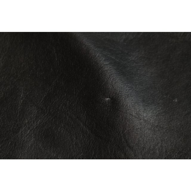 Mid 20th Century Mid 20th Century Arne Jacobsen Black Leather Egg Chair with Ottoman for Fritz Hansen For Sale - Image 5 of 15
