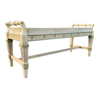 1960s White Furniture Co Italian Regency Upholstered Bench For Sale