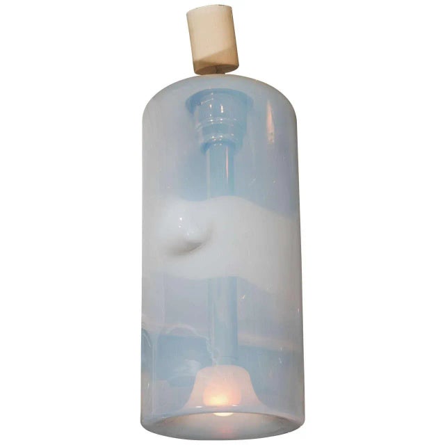 1970s Italian Opaline Glass Shade Pendant Light by Sothis For Sale In New York - Image 6 of 6