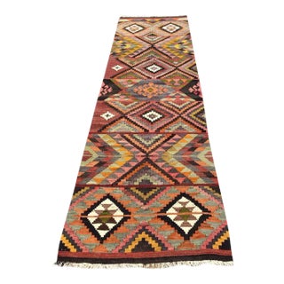 Vintage Turkish Kilim Runner - 39" X 144" For Sale