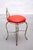 Red Mid-Century Modern Brass Vanity Chair with Red Leather Seat, France, 1950 For Sale - Image 8 of 10