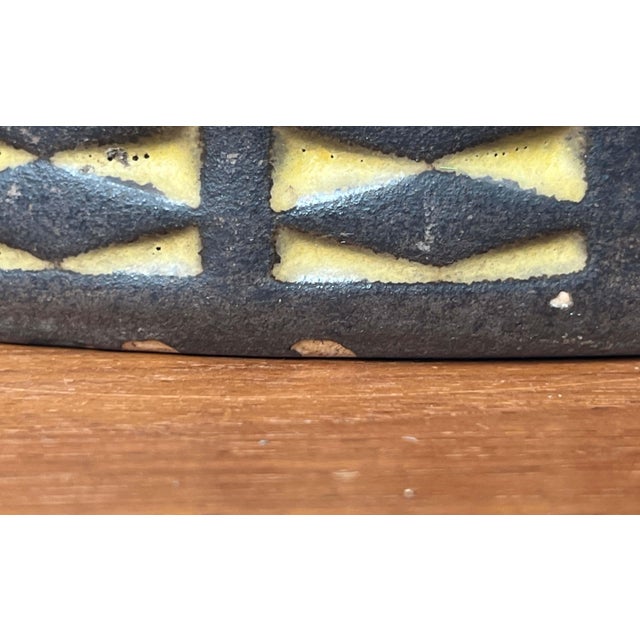 Large Mid-Century Modern Danish Studio Pottery Yellow Bowl from Frank Keramik, 1960s For Sale - Image 13 of 17
