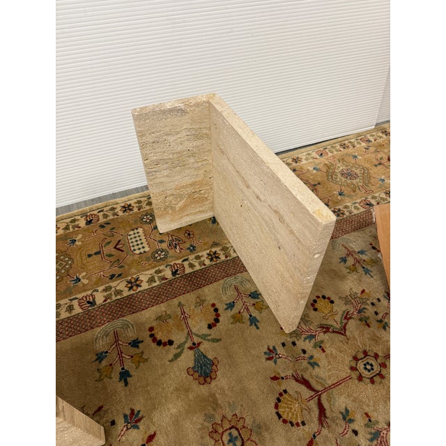 Late 20th Century Post Modern Travertine Coffee Table For Sale - Image 5 of 12