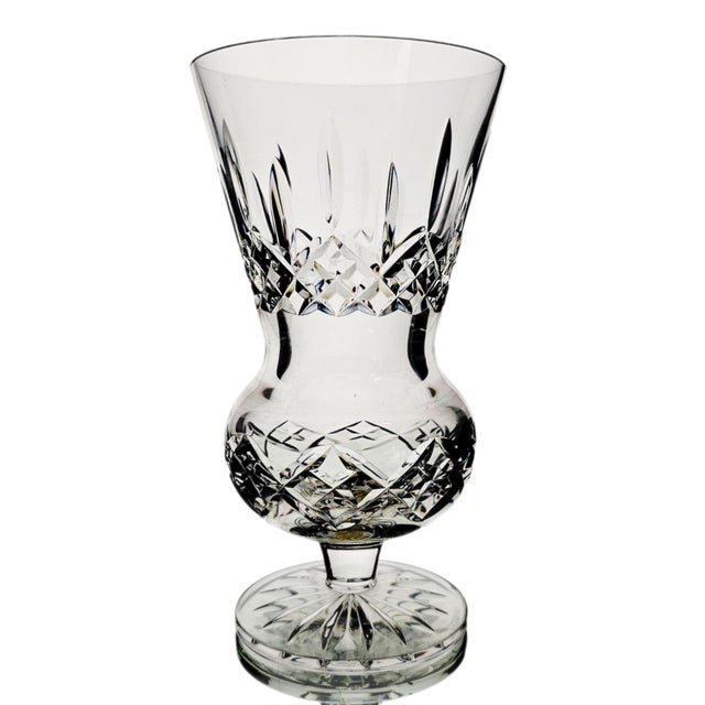 Glass Waterford Lismore Thistle Irish Lead Crystal Vase With Box 7" For Sale - Image 7 of 18