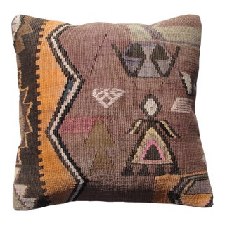 Contemporary Pillow Cover Made From Kilim Rug For Sale