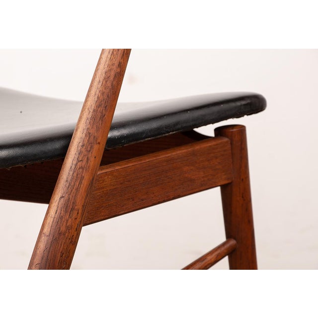 Danish Armchairs in Teak and Skai by Helge Sibast for Sibast, 1955, in Very Good conditions. Designed 1960 to 1969 This...