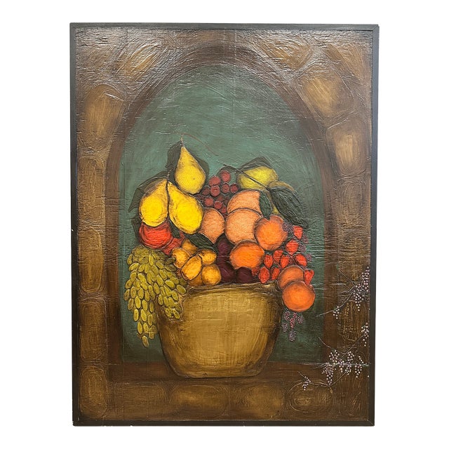 Crica 1999 Stephanie Gardner Fruit Basket Still Life Artwork | Chairish