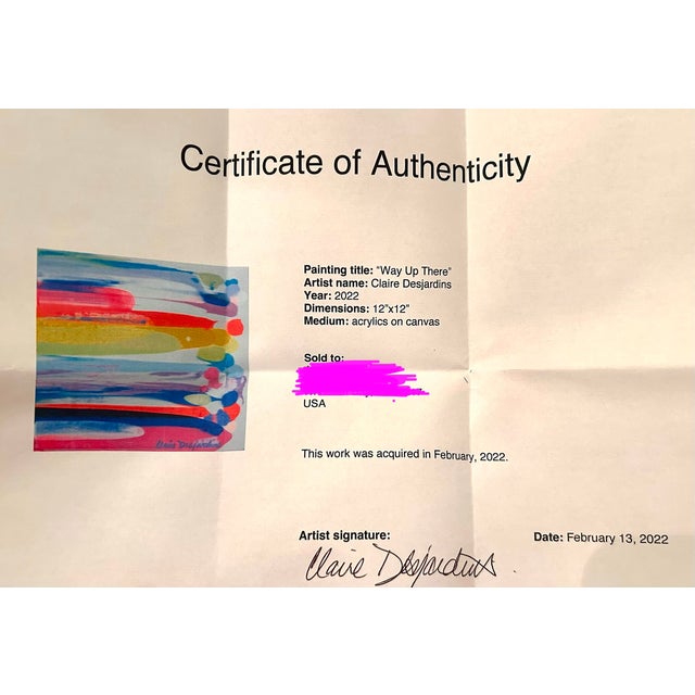 Wood Contemporary Abstract Painting “Way Up There” by Claire Desjardins For Sale - Image 7 of 8