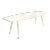 Boat Shape Marble Top Tapered Cone Shape Brass Legs Coffee Table For Sale