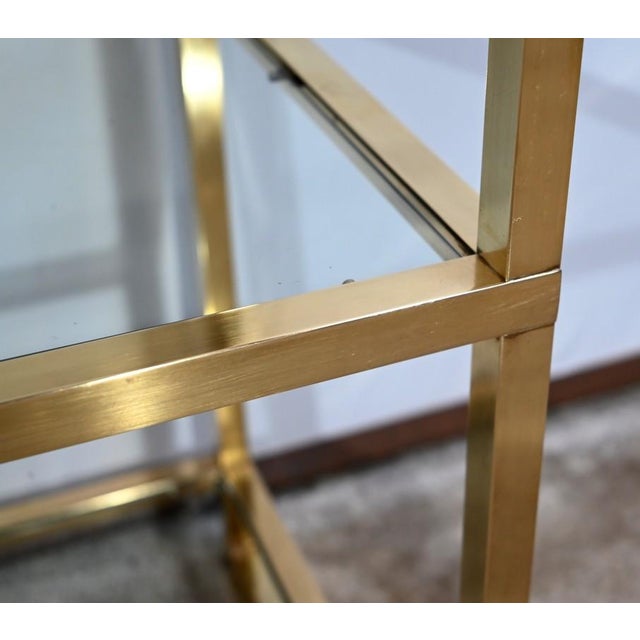 Brass and Glass Shelf in the style of Pierre Vandel, 1970s For Sale - Image 11 of 18