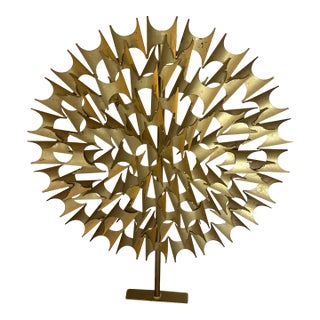 Stunning Large Brutalist Metal Sunburst Objet in the Manner of Marc Weinstein For Sale
