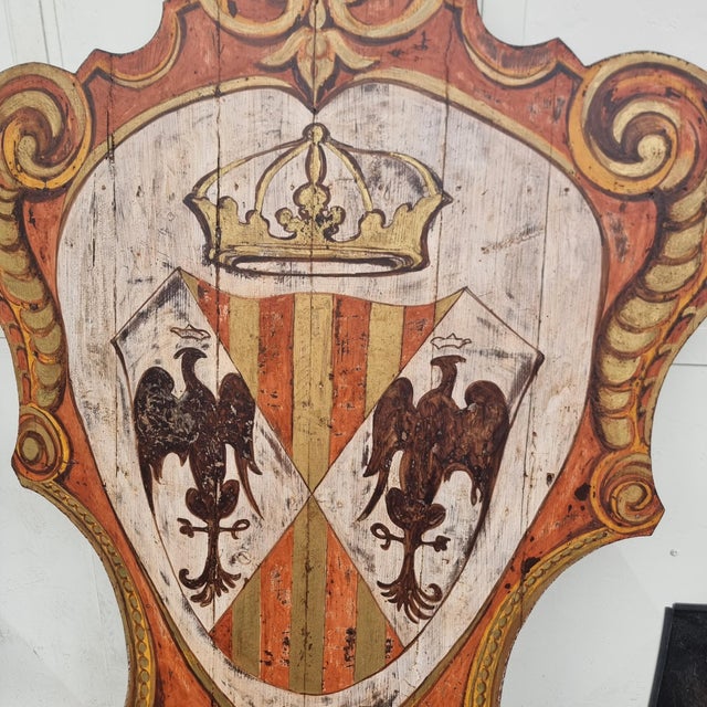 Painted Wooden Noble Shields, 1920s, Set of 2 For Sale - Image 9 of 12