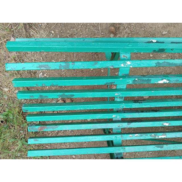 1930s Corrugated Metal Garden Bench, 1930s For Sale - Image 5 of 16