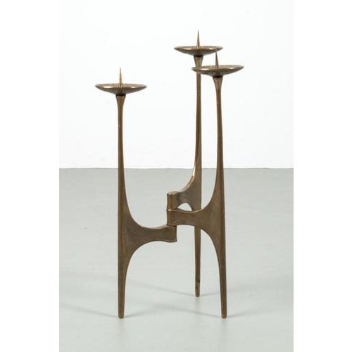 Large Bronze Candleholder, 1960s For Sale - Image 3 of 9