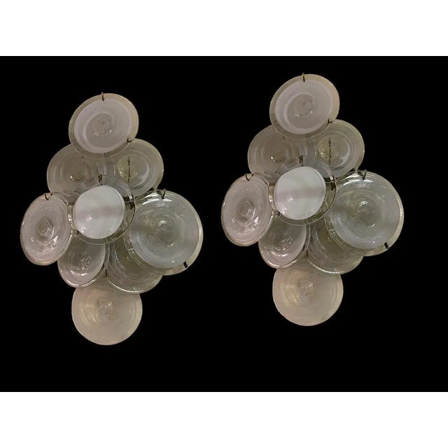 Murano Glass Disc Sconces, 1970s, Set of 2 For Sale - Image 7 of 8