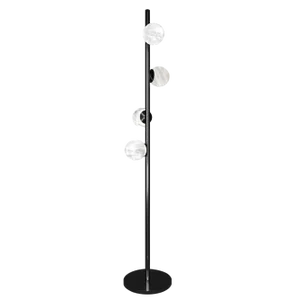 Ofione Shiny Black Metal Floor Lamp by Alabastro Italiano
