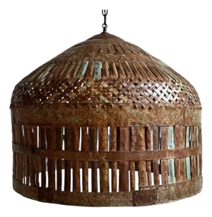 Vintage Rust Iron Cage Pendant Light