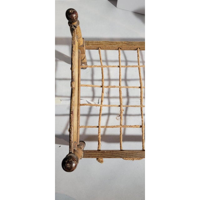 Wood 19th Century Original Painted Doll Bed From Pennsylvania For Sale - Image 7 of 7