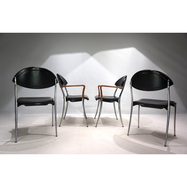 Postmodern Coro Dining Chairs by Luigi Origlia, 1980s, Set of 4 For Sale - Image 3 of 18